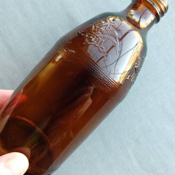 VTG 1960s Anheuser Busch amber brown glass empty bottle Eagle A embossed 6.5"H - Picture 12 of 14